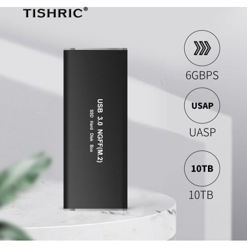 TISHRIC HDD Case USB 3.0 to M2 NGFF/Msata SSD External Hard Disk Drive HDD Box/Enclosure Pocket 2.5 HD Optibay Adapter