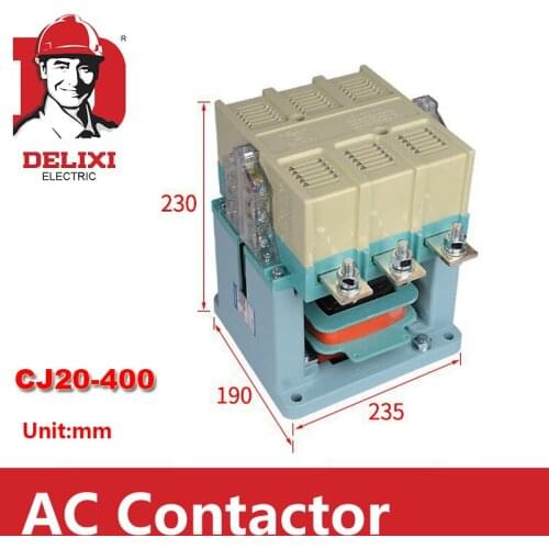 DELIXI 400A AC Contactor 3 Phase CJ20-400 2NO 2NC Coil Voltage AC 220V 380V