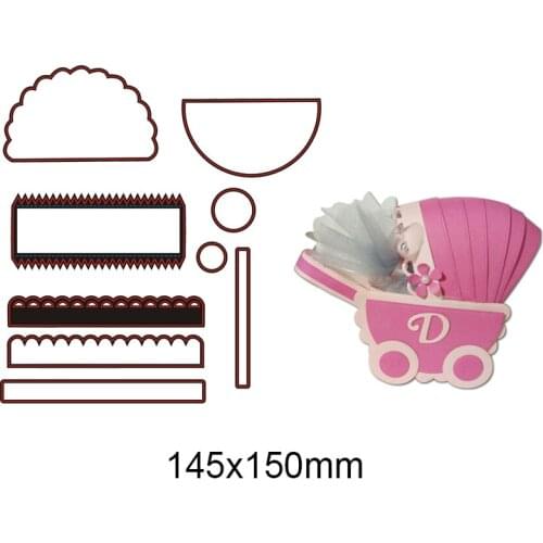 Baby Cart DIY Cutting Dies Scrapbooking Carbon steel Die Decor Invitation Cards Embossing Dies Stencils handicraft toys