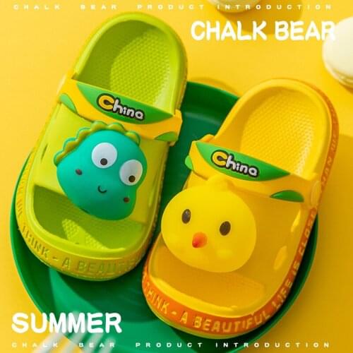 Childrens Hole Shoes 2021 Summer New Cartoon Dinosaur Boys and Girls Beach Bathroom Non-slip Childrens Slippers JKL