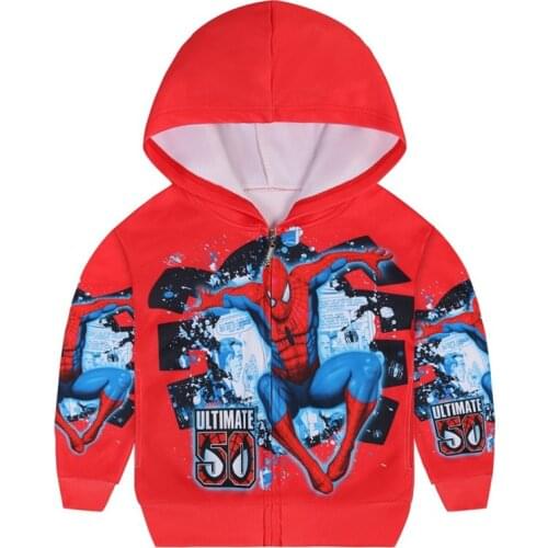 Disney Children Autumn and winter Hooded Sweatshirt polyester Casual Sport Boys 3-7 Years Children SpiderMan Clothes
