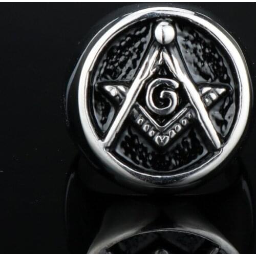 Dongsheng New Movie Jewelry Masonic Ring For Men Silver Master Mason Signet Ring For Mens Punk Style Man Woman Gift -25