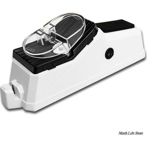 USB Electric Knife Sharpener Adjustable For Kitchen Knives Tool Knife Scissor Sharpening White Medium Fine Grinding Blade 1pcs