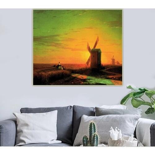 Ivan Aivazovsky《Evening in the Ukraine》Canvas Oil Painting Artwork Poster Picture Wall Hanging Decor Home Living Room Decoration
