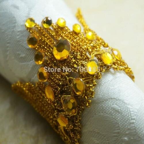 Crown crystal napkin ring, gold decoration napkin holder