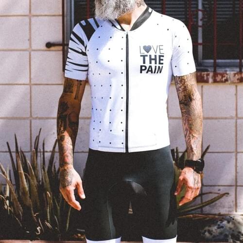 20 new Love The Pain Triathlon Speedsuit Trisuit Mens Cycling Skinsuit Short Sleeve Speedsuit Maillot Ciclismo Running Clothing