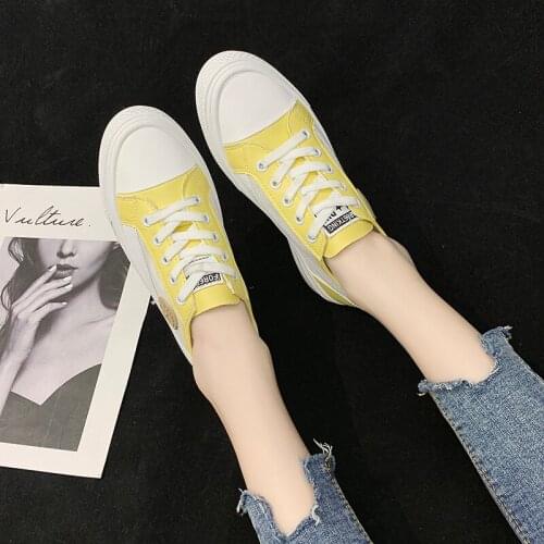 2020 Fashion Women Vulcanized Flat Mesh Shoes Sneakers Ladies Lace-up Casual Shoes Breathable Walking Canvas Shoes W31-13