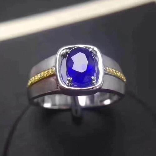 Best Gift Natural Real Fashion Natural And Real Kyanite Ring 925 sterling silver Fine jewelry Kyanite Ring