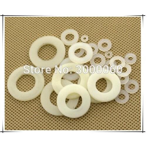 M2 M2.5 M3 M4 M5 M6 M8 M10 M12 Flat White Black PA66 Nylon Washer 1000pcs/bag