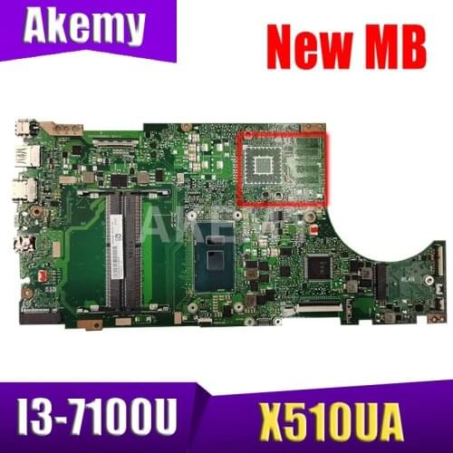 Akemy X510UA MB._I3-7100U MainBoard For ASUS X510UA X510UN X510UQ X510UAR Laptop Motherboard 90NB0FQ0-R00051