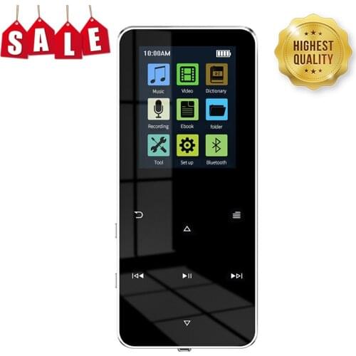 MP4 Player with Bluetooth-compatible Built-in Speaker Touch Key FM Radio Video Play E-book HIFI Metal MP 4 Music Player 8G 16G
