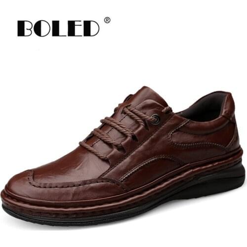 Natural Leather Men Boots Autumn Ankle Boots Footwear Lace Up Outdoor Working Boots Shoes High Quality Vintage Shoes Men