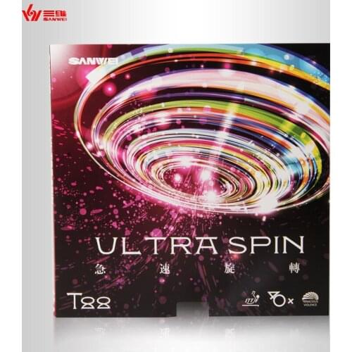 SANWEI T88 ULTRA SPIN 40+ Table Tennis Rubber (Half-sticky, Spin & Speed) with Sponge Pimples In Ping Pong Rubber