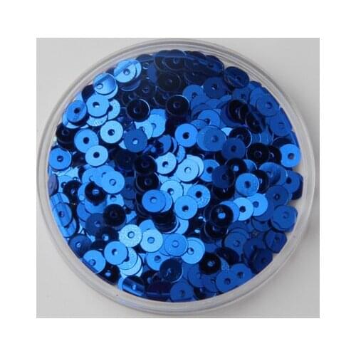 New Arrival-50g 5mm Flat Round Loose Sequins pailletten Sewing Wedding Craft Good Quality 4# Dark Blue Confetti