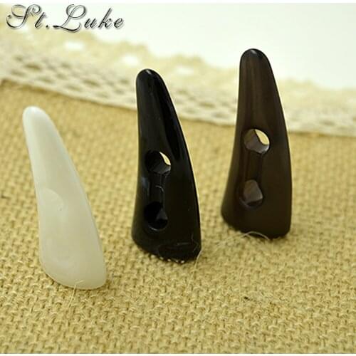 New high natural quality 10pcs/lot environmental black white coffee 41mm*16mm horn button DIY coat Accessory Sewing