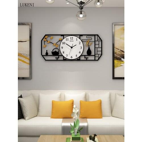 New Chinese Clock Wall Clock Living Room Home Fashion Clock Creative Personality Chinese Style Decorative Quartz Clock