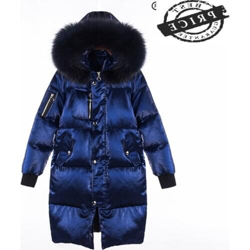 Parka Warm Down Women Duck Down Jacket Female Winter Coat 2021 New Brand Long Natural Raccoon Fur Overcoat Hiver 1012