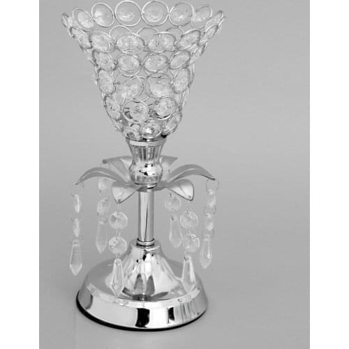 Flower Shaped Crystal Tea Light Candle Holder DIY Wedding Banquet Decor