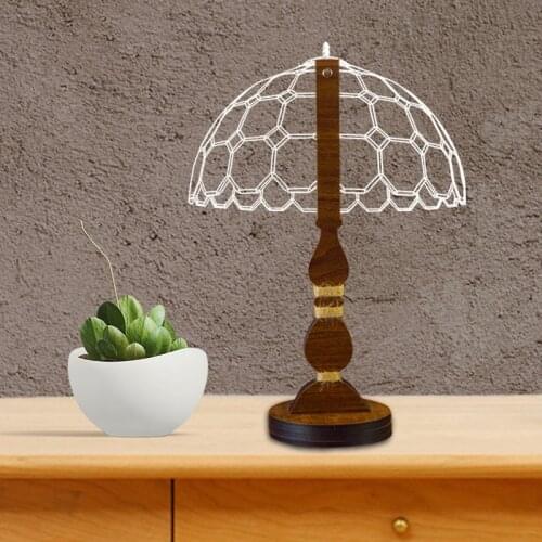 Modren Bedside 3D Night Lamp Acrylic Wood Bedroom Desk Decoration Night Light Creative Animal Modelling Living room Table Lamp