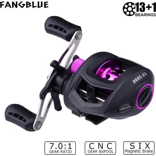 Baitcasting Fishing Reel High Speed 7.0:1 Casting Wheel 6 Magnets Magnetic Brake Precise CNC Spool Saltwater Fishing Reel Tackle