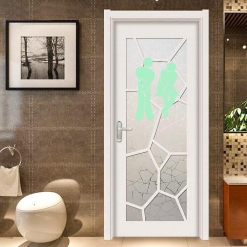 Self Adhesive Bathroom door sticker | Bright and Fun Toilet Sticker Glow in the Night Cartoon Bathroom Sticker Bathroom Pointer
