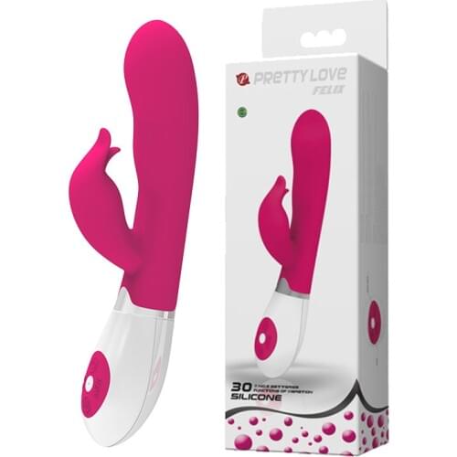 Pretty Love Dildo Rabbit vibrator G-Spot Dual Vibrating Clitoris Stimulator 30 vibrating Modes Sex toys for women