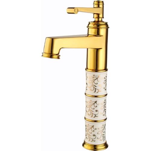 Basin Faucet Bathroom sink faucet gold finished bathroom basin faucet sink tap basin mixer water tap hot and cold