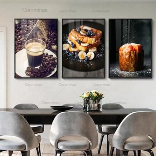 Modern Canvas Art Fruit Cake Foods Posters and Prints Painting Kitchen Home Decoration Wall Art Pictures for Dining Room Coffee