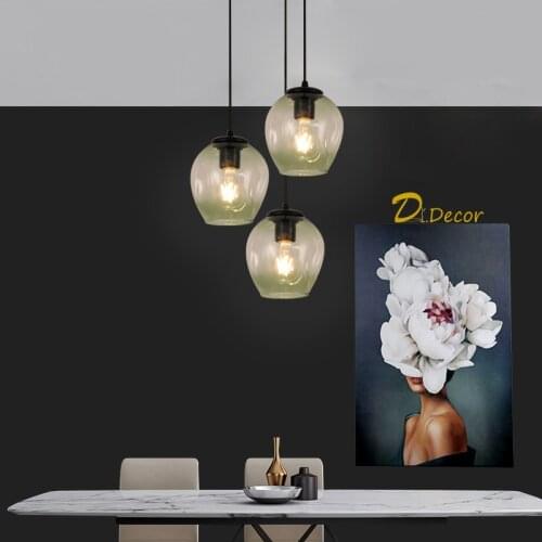 Modern LED Glass Ball Pendant Lights Lighting Living Room Decorative Pendant Lamp Indoor Dining Room Bedrom Bedisde Hanging Lamp