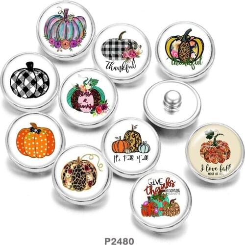 Thanksgiving Painted Stainless steel Glass Cabochons snaps button jewelry Phase Box 20mm Earring CP2480