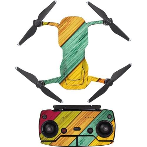 Wood Texture Style Decal Skin Sticker For DJI Mavic Air Drone + Remote Controller + 3 Batteries Protection Film Cover A0026