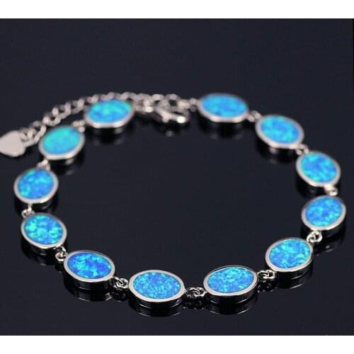SZ0016 2021 New Fashion Link Bracelet Round Opal 4 Colors Bracelets & Bangles Wedding Jewelry Party Gift