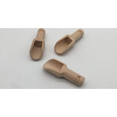 100pcs/lot Mini Salt Tea Spoon Tableware Natural Wooden Crafts Spoon Small Condiment Sugar Scoop lin3559