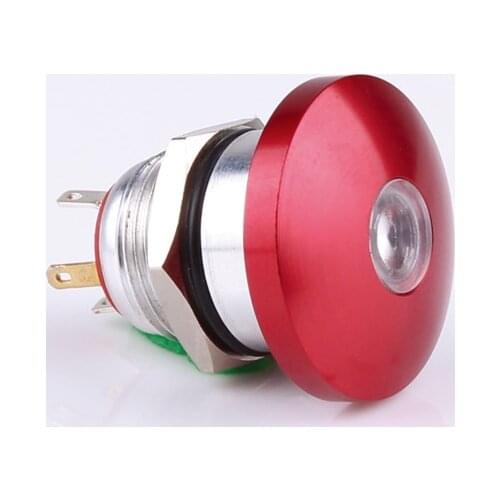 16mm Metal Waterproof Push Button Switch dot lamp button mushroom Momentary with LED NO press button