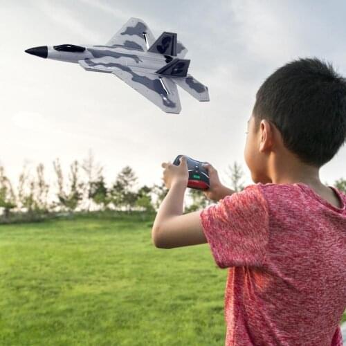 2.4G F22 Fighter RC Plane USB Charging Remote Control Airplane 2 Channel Fixed Wing Electric Plane Drop Resistance Children Toys