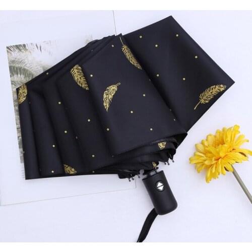 Fully Automatic Female 3 Folding Umbrella Auto Open Close Men Luxury Large Rain Unbrella Womens Windproof Business Sun Umbrella