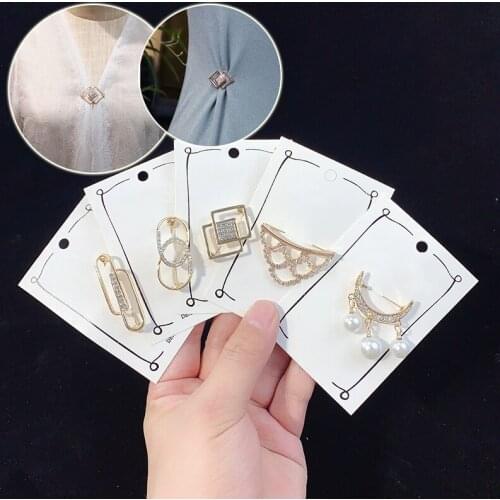 Fashion Rhinestone Brooches Pin For Women Suit Hats Clips Sweater Coat Decorative Pearl Brooch Pins Lady Jewelry Gift