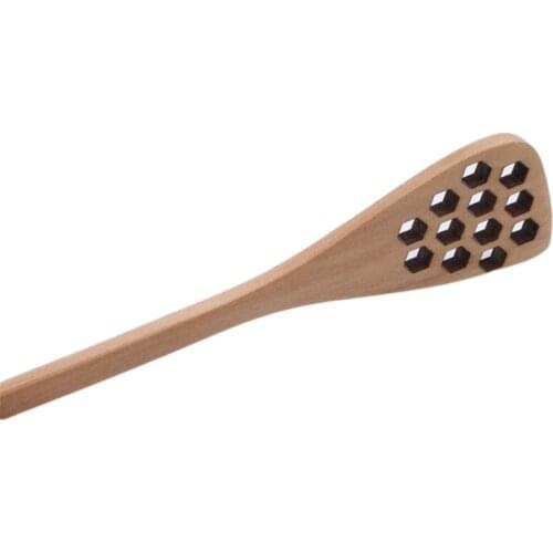 Wooden Long-handle Wooden Coffee Honey Stirring Spoon Hollow Carved Stirring Rod High Quality Durable Kitchen Tools