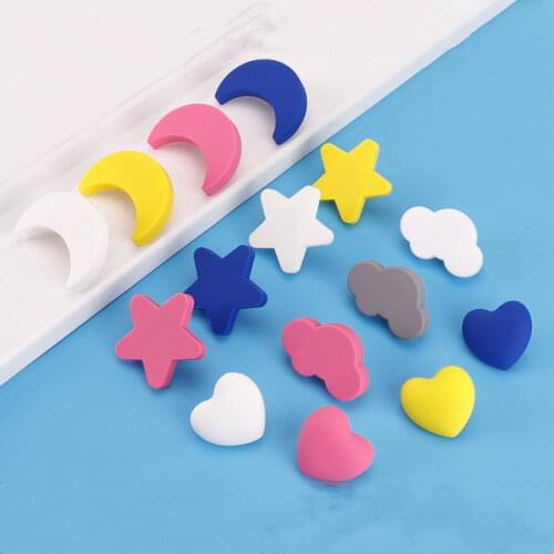 1PC Children Room Knobs and Handles Moon Star Cartoon Furniture PVC Cloud Door Knob Kids Drawer Cabinet Pulls for kids
