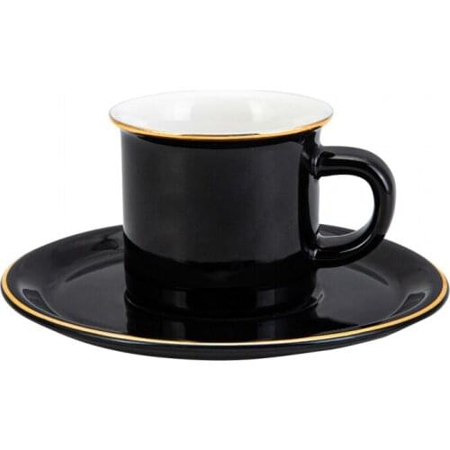 Emsan Kismet Fortune Porcelain Turkish Coffee Cups Boxed Set with 6 Cups and 6 Saucers Tea Coffeeware Glass Drinkware