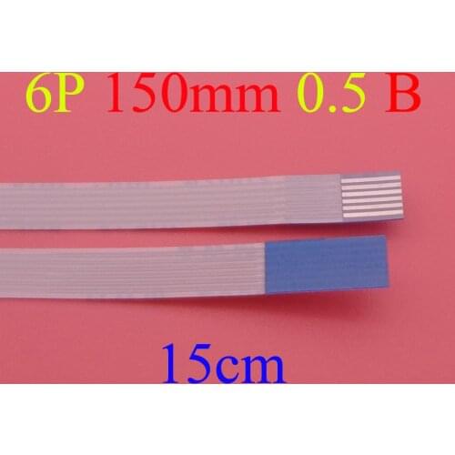 2pcs/lot FFC FPC flat flexible cable 0.5mm pitch 6 pin 6PIN Reverse Length 150mm 15cm Width 3.5mm Ribbon Flex Cable