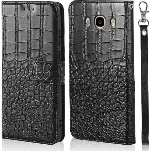 Crocodile grain Leather Flip Wallet Case for Samsung J5 2016 J5108 J510F J510 J510H SM-j510FN/DS magnet clasp Flip Soft TPU Capa