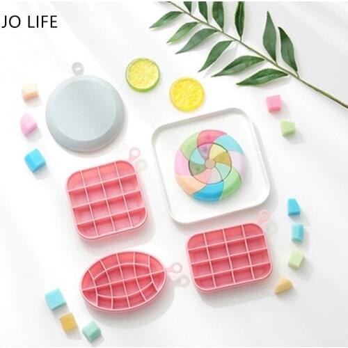 JO LIFE Silicone Puzzle Ice Burge Mould Ice Lattice DIY Chocolate Jelly Mold With Lid