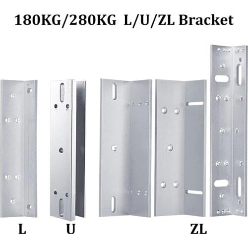 Lock Bracket 180KG/280KG Electric Magnetic Lock L/U/ZL Shape Holder for Frameless Glass Door Access Control System Accessories