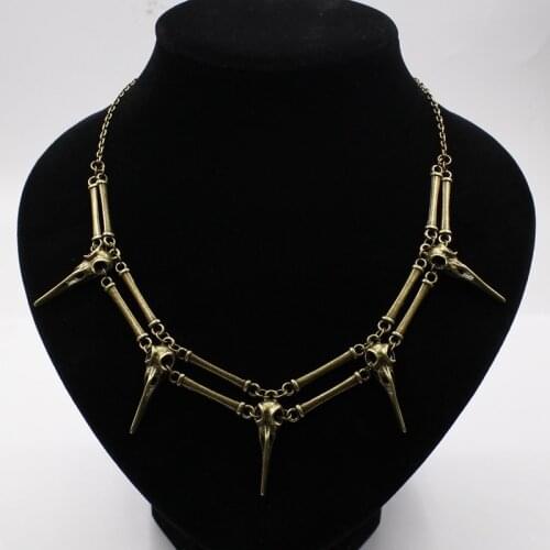 The RAVEN Pendant Necklace Bronze Bird Skull, The RAVEN Necklace Unisex Mens Necklace Bird Skull Necklace