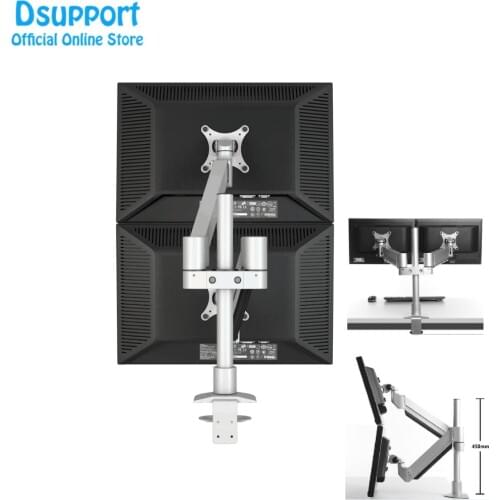 M200 Desktop Dual Monitor Holder Support Aluminum Full Motion 15-30 inch Monitor Mount Arm with 40cm Stand Pole