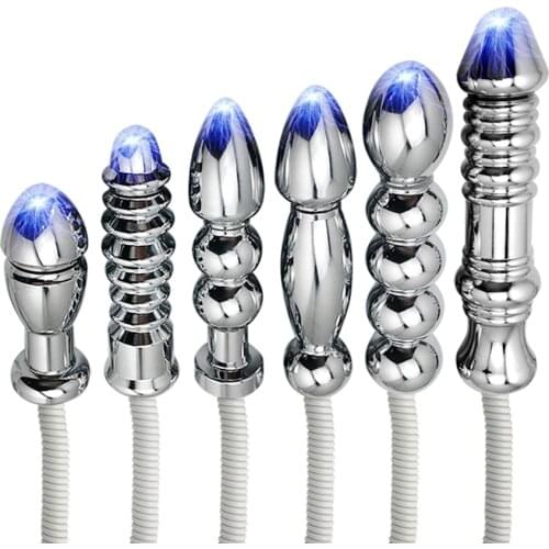 Metal Electric Shock Anal Plug Butt Plug Medical Themed Toys Electrical Stimulation G spot Electro Anal beads Sex Toys For Women