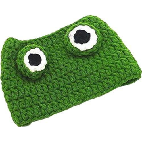 Cartoon Cat Supplies Headdress Pet Costume Hats Cat Dog Cute Frog Headband Hat Gift Pet Knitted Woolen Yarn Frog R7UB
