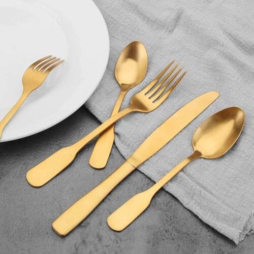 MLGB Set Stainless Steel Flatware Cutlery Set Modern Kitchen Eating Utensils Tableware Set Metal Silver Ware