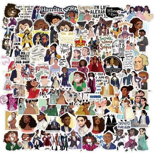 50PCS Hamilton Musical Sticker DIY Motorcycle Luggage Guitar Skateboard Waterproof Cool Decal Sticker Classic Toy Gift